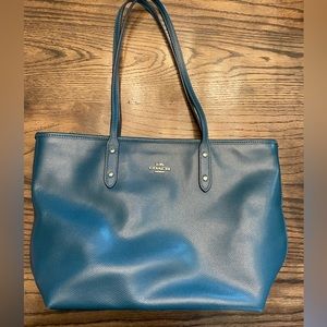 Teal coach shoulder bag